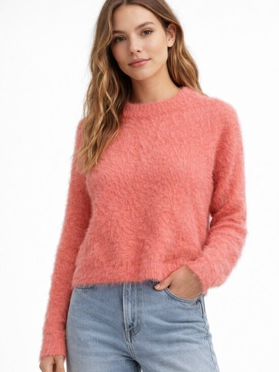 H&M Sweaters - H&M Fuzzy Knit Sweater – Peach | Size M (EU 40) | Like New
